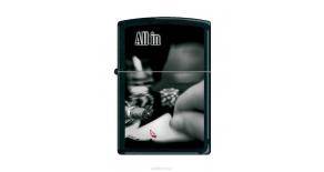 Зажигалка ZIPPO All In с покрытием Black Matte, латунь/сталь, чёрная, матовая, 36x12x56 мм
